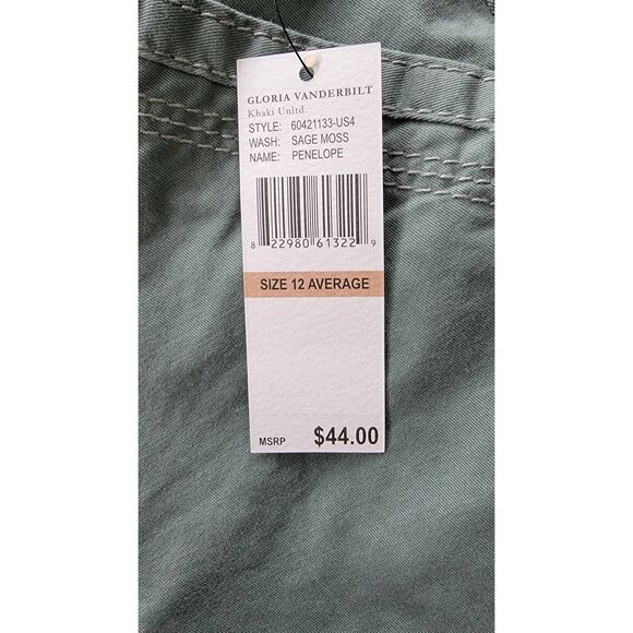 Gloria VanDerBilt Khaki Unltd. Sage Moss Penelope 60421133 size 12 Average NWT - Picture 2 of 7
